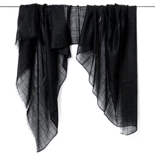 High grade 100%cashmere women fashion solid bright silk scarfs shawl pashmina 95x200cm small tassel