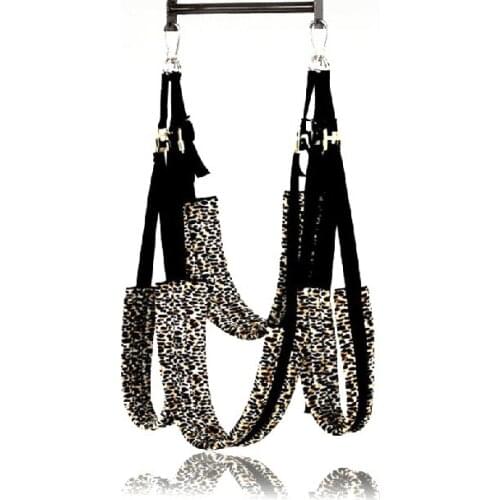 Adult Fun Carmen Swing Couples Tease Leopard-print Hanging Door on The Leg Swing Bdsm Toys Sexo