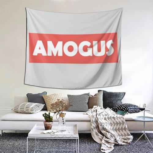 Amogus Tapestry Funny sus Tapestry Wall Bedspread Bohemian Hanging Blanket For Bedroom Dorm