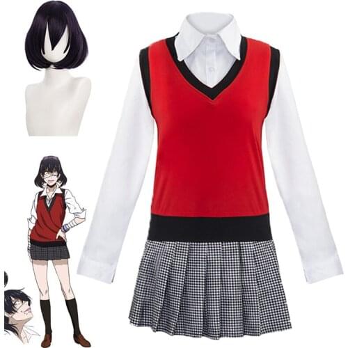 Women Girls Ikishima Midari Cosplay Costumes Japan Anime Kakegurui Compulsive Gambler JK School Uniform Halloween Costume C79M38