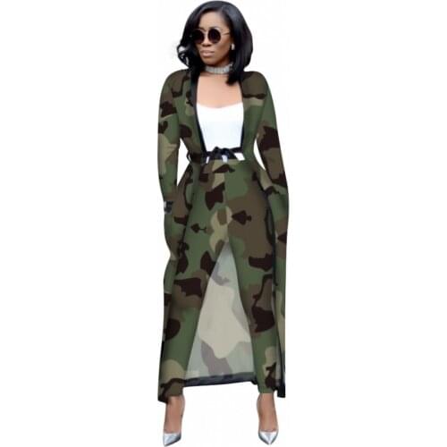 Spring Autumn 2 Piece Set Women Cardigan Long Trench Tops And Bodycon Pant Suit Casual Clothes Boho Sexy Two Piece Outfits