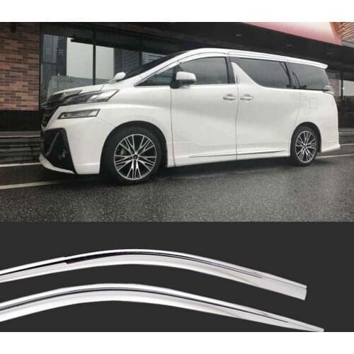 1 Set Brand New Chrome Side Vent Sun Shade Window Visors Rain Guard Deflectors For Toyota Vellfire 2015-2018