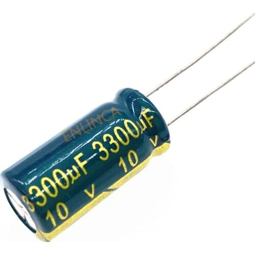10Pcs 10v 3300UF 10*20 High Frequency Low Impedance Aluminum Electrolytic Capacitor 3300uf 10v 20