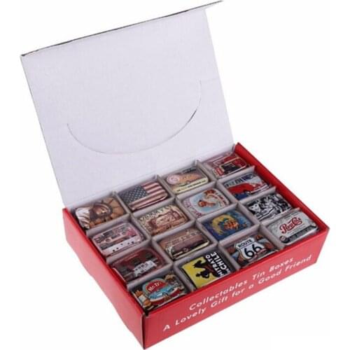 10pcs/set Mini Travel Tin Box Organizer Vintage Small Metal Tins Storage organizer jewelry organizer Pill case