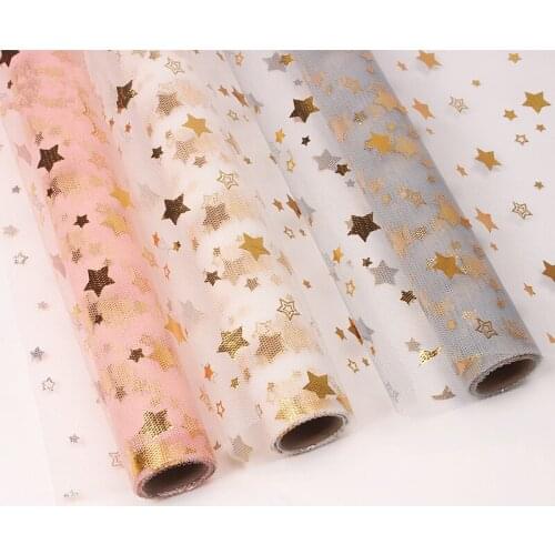 4.5M/Roll Star Yarn Scrapbook Decorate Gauze Flowers Florist Materials Bouquet Christmas Gift Wrapping Craft Supplies Paper