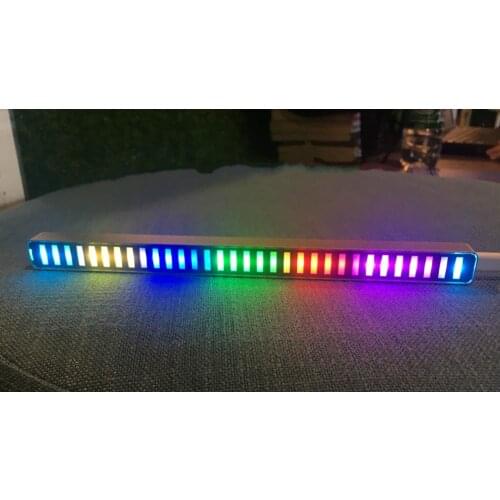 GHXAMP Car Level indicator Multicolor LED Music Spectrum 32-Bit Sound Control Home Level Light Bar Display Vehicle 5-12V
