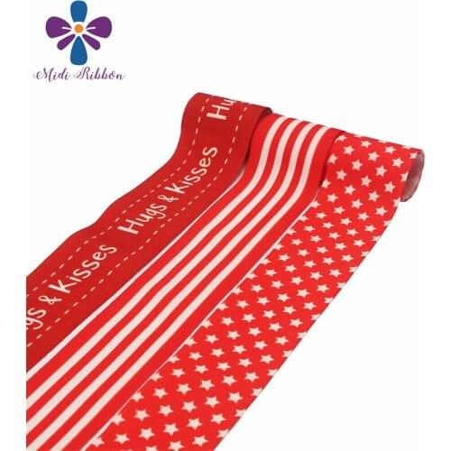 Free Shipping 50 Yards Red& White Strip Dot Element/ Ripple Grosgrain Ribbon/Elastic Band For Handmade Bow/Party Decoration