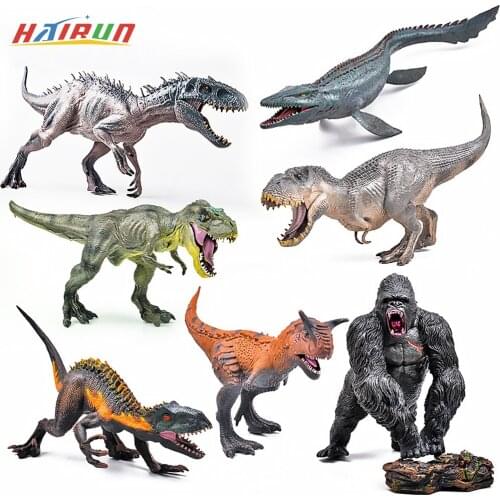 Large Realistic Dinosaur Doll Plastic Model Mosasaur Tyrannosaurus Doll Velociraptor Open Mouth Dinosaur Action Childrens Toy