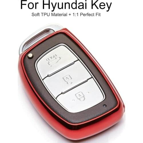 6 Colors TPU Car Key Cover Case For Hyundai Creta IX25 IX20 Solari Veloster Sonata Verna Tucson 2018 2019 Key Chain Ring Stying