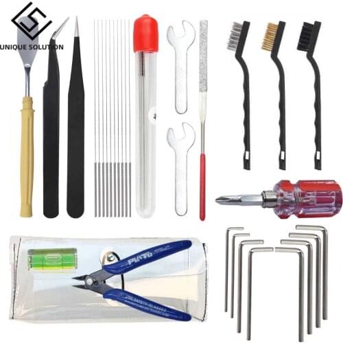 3D Printer Parts DIY Cleaning Removal Tools 3D print finishing tool Retouch Use for 3d printer for Cleaning Level brush kit
