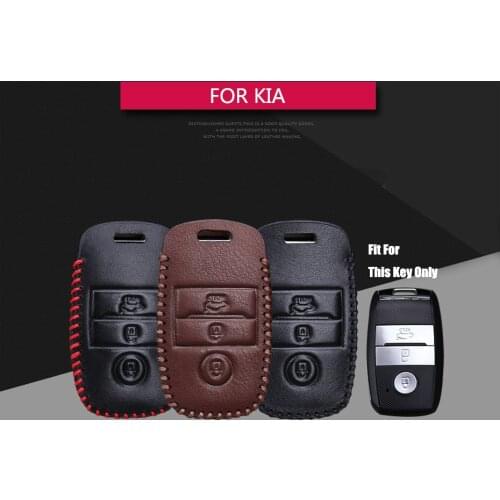 For KIA KX3 K3 K4 K5 2015 Key Case keychain Leather Remote Key Cover Shell For Kia Ceed Sorento Sportage Carens Shuma Optima RIO