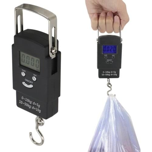 Home Tool 50Kg/110lb Hanging Digital Weighing Scale for Fishing Luggage Travel LCD Electronic Scale Portable