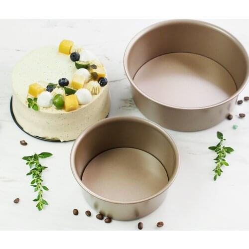 6/8 InchGolden Metal Round Chiffon Cake Pan Removable Bottom Angel Food Oven Big Cake Bread Mold DIY Mold Baking Molds