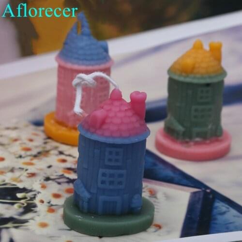 Candle Molds for Candle Making 3D cartoon creative handmade DIY gypsum scented candle castle silicone mold