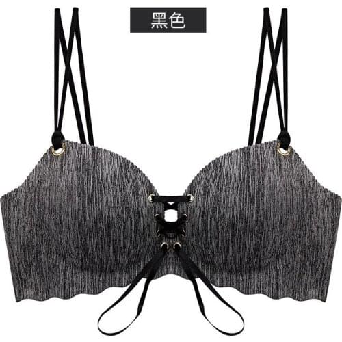 Semaless t shirt wedding bra Comfortable and breathy Girls smooth Sexy Pull B Bra Gather Breast double size bra