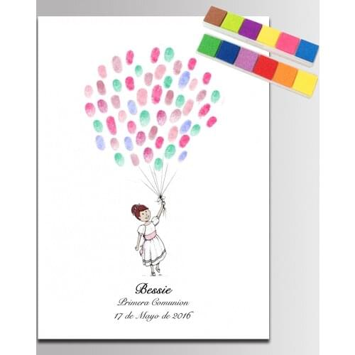 Guest Book Baby Shower Birthday Party Decorations Little Princess Comunion Decor Fingerprint Signature Baptism Gift souvenir