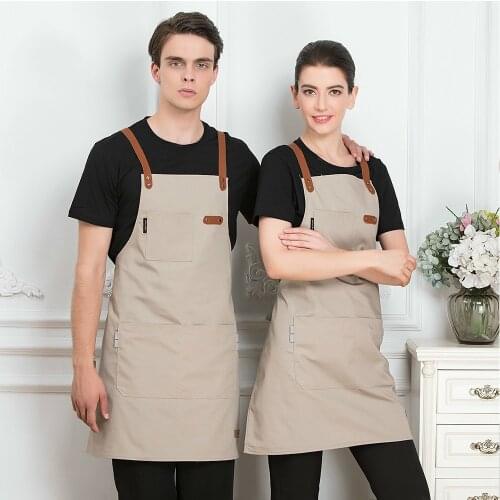 Canvas/Denim Kitchen Apron Coffee Shop Hairdresser Sleeveless Work Uniform Unisex Fashion Chef Antifouling Aprons