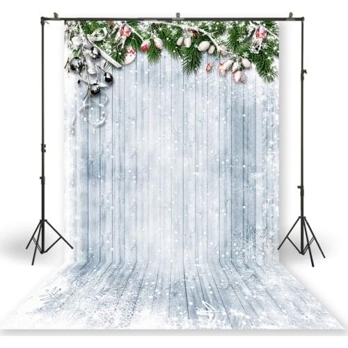 HUAYI Photography Backdrops Christmas Day Celebration Party Decor Photo Background Snowy Wooden Holiday Family Backdrop XT-7528