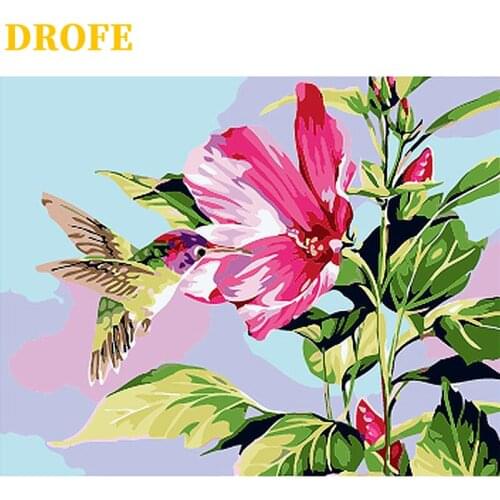 DROFE DIY Frame Snow horses Painting By Numbers modern mural acrylic pigment unique home decoration hand gift 40x50cm