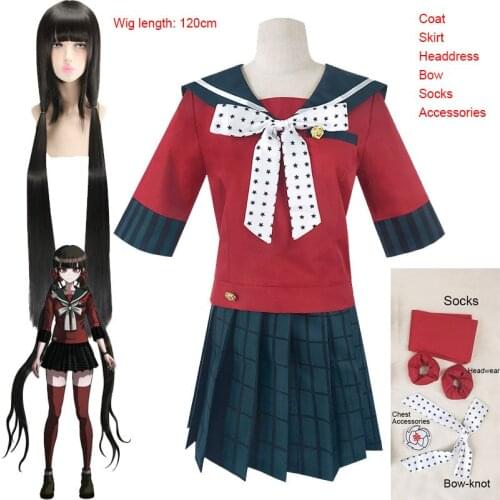 Danganronpa V3 Harukawa Maki Costplay Costume Maki Wig and JK Uniforms Sailor Suit Halloween Woman Carnival Costume