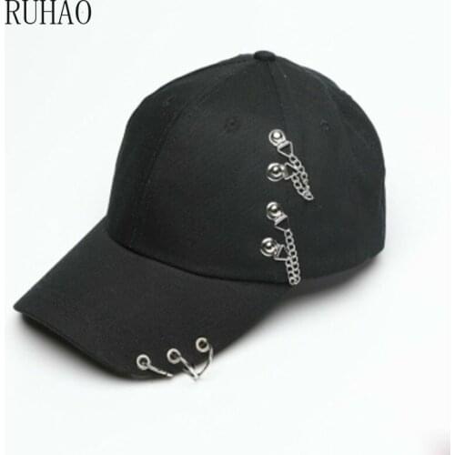 MAERSHEI Hip hop Punk Rock Skull Rivet Hats Men Spring and Autumn Fitted Baseball Caps