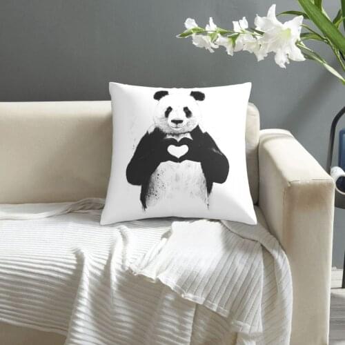 Panda pillowcase printed cushion cover sofa waist pillow pillow cover