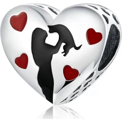 New European Silver Color Women Cat Metal Diy Bead Fit Original Pandora Charms Bracelet for Women Halloween Jewelry