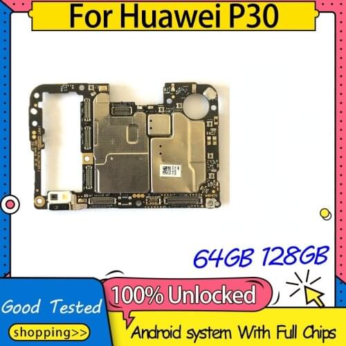 High Quality Motherboard For Huawei P30,100% Unlocked Logic Board 64GB 128GB For Huawei P30 Motherboard With Full Chips