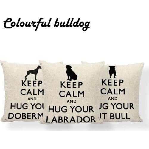 Labrador Cushions Doberman Pillow Cushions Pit Bull Coastal Beach Improvement Decorating Black Dakimakura 43Cm Polyester Painted