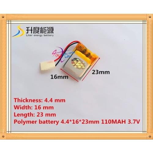 Polymer battery 3.7V battery 441623 110MAH MP3 MP4 MP5 GPS Toy small audio battery Rechargeable batteries