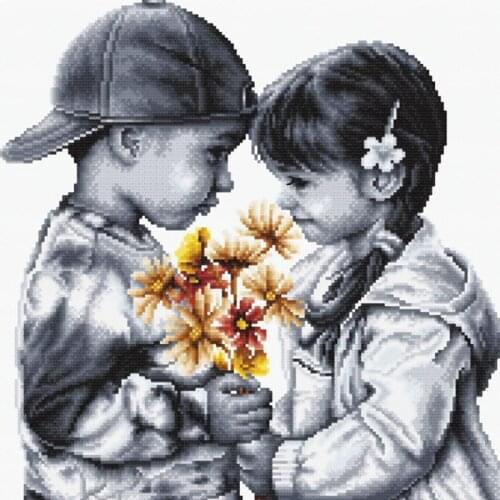 Full Square / Round Drill Cartoon 5d DIY Diamond Painting Childhood Friendship Crystal Mosaic Pictures Diamond Embroidery Decor