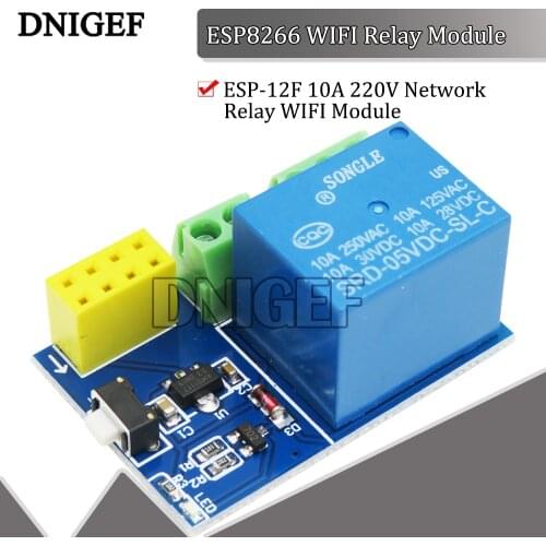 DNIGEF ESP8266 WIFI Relay Module ESP-12F 10A 220V Network Relay WIFI Module Input DC 7V~30V 4 Layers Board TVS Input Automatic
