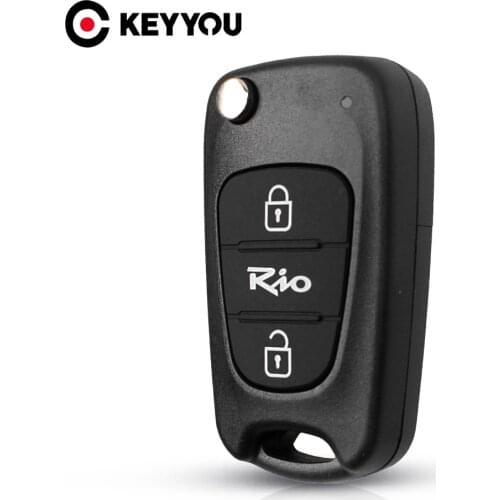 KEYYOU 3 Buttons Replacement Remote Key Case Blank Cover Flip Folding Car Key Shell For Kia Rio Car Key