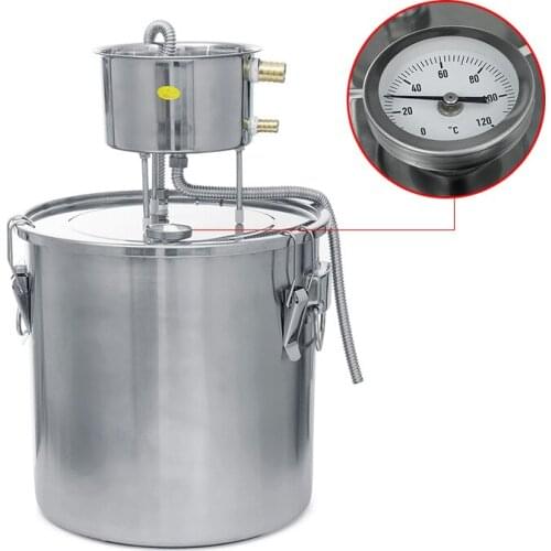 6L 22L 35L Home Brew Moonshine Copper Alcohol Distillery Stainless Boiler Distiller for Water Essential Durable Oil Brew Kit