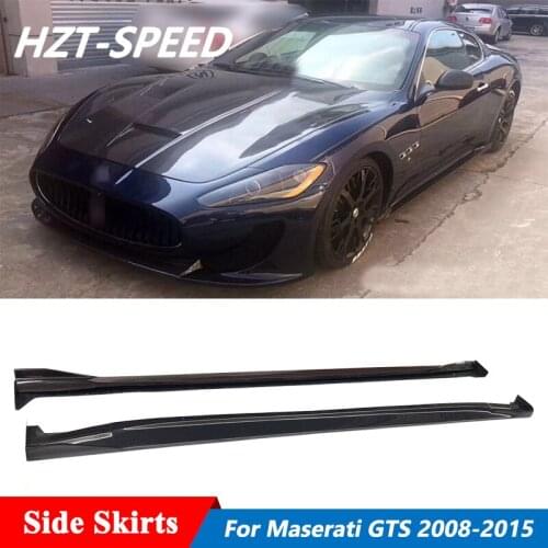 DM Style Carbon Fiber Car Body Kit Side Skirts Extensions Lip For Maserati GTS 4.7 2008-2015