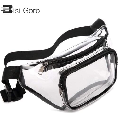 BISI GORO New Transparent Waist Bag Fashion Unisex Zipper Fanny Pack Sports Running Purse Phone Fannypack Pouch for Women 2020