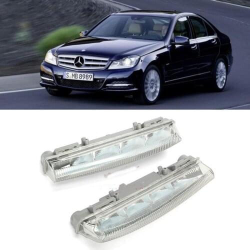 2pc DRL Front Bumper Light For Mercedes W204 S204 2007 2008 2009 2010 2011 2012 2013 2014 A2049068900 A2049069000