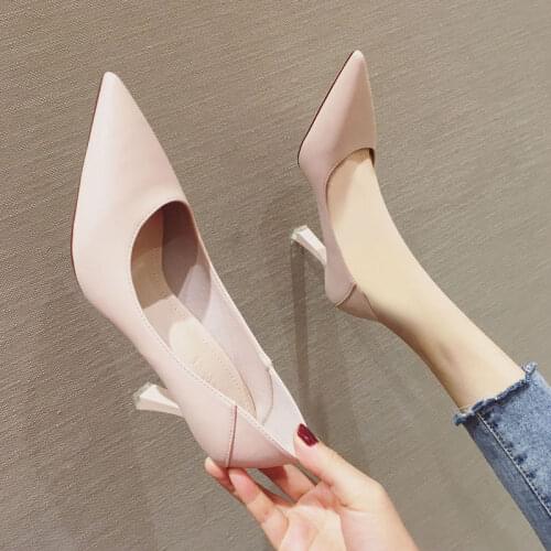 Womens Shoes Black High Heels Women Professional Work Shoes 2020 Summer New Stiletto Sexy Shallow Pointed Single Shoes Women