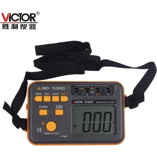 VICTOR VC60D+ LCD Digital Insulation Resistance Tester 1M-20GOhm Ohmmeter