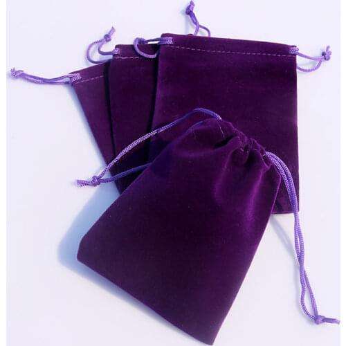High quality 100pcs/lot Dark Purple Color Velvet Bags 7x9cm Pouches Jewelry/Coin Packing Bags Candy/Wedding Gift Bags