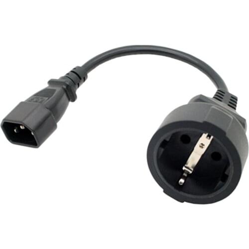 High Quality UPS/PDU Power Lead, IEC 320 C14 to CEE 7/7 European Female Schuko Socket Adapter Cable,1 pcs