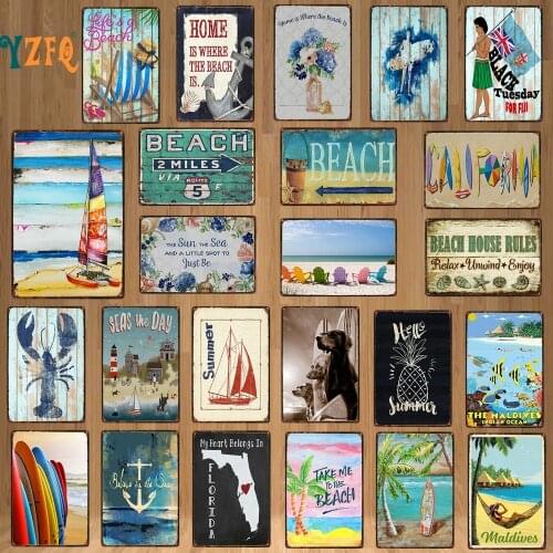【YZFQ 】City Travel Poster City Metal Retro Signs Wall Pub Cafe Home Craft Beach House Decor DU-9335A
