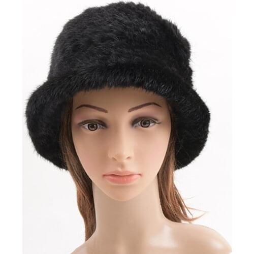 Winter Hats Women Real Mink Fur Hat Cap Fur Headdress Warm Beanies Fashion Female Cap Hats Headgear