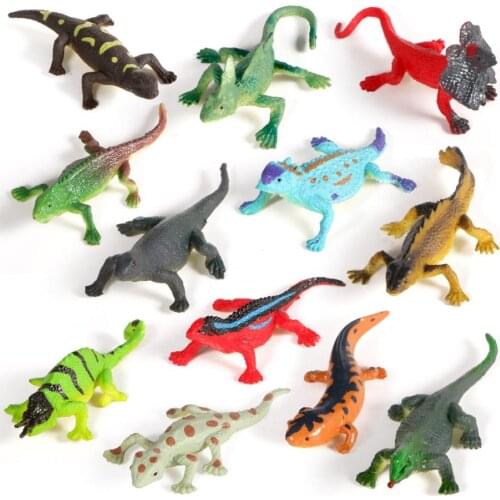 12pcs Lizards Reptile Simulation plastic forest wild animal model toys ornaments Lifelike figurine home decor Gift For Kids