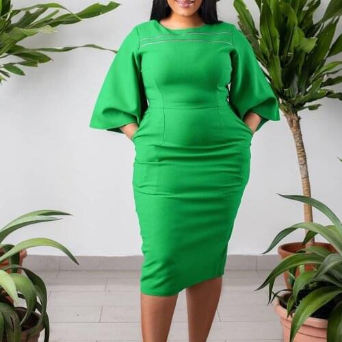 2021 Summer African Pencil Dresses For Women Dashiki African Clothes Plus Size Retro Robe Femme Africa Dress Christmas Robe