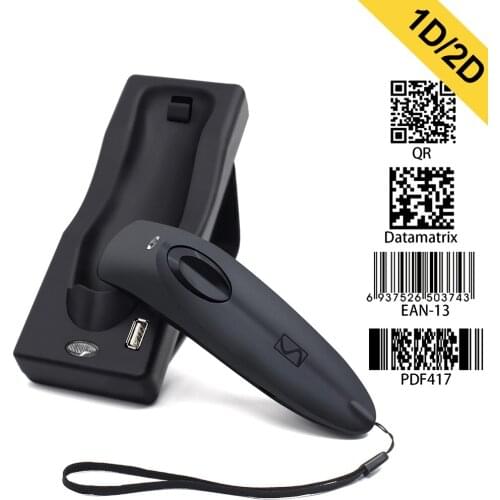 2D CMOS USB Wired Bluetooth Wireless Bar Code Scanner,with Charge Base,Support Screen 1D Code,Used Widely in warehouse