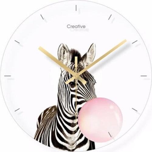 3D Wall Clock Modern Design Large Wall Watch Home Decor Kitchen Clock Electronic Desk Digital Kids Silent Cute Animal Art 40B062