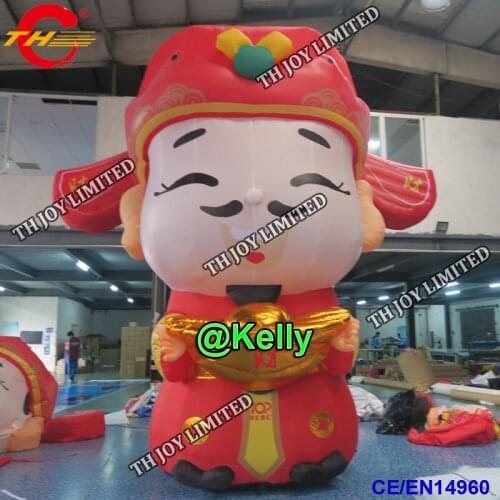 Free door shipping Chinese god of wealth inflatable ground balloon for sale, advertising lucky monkey the god of wealth