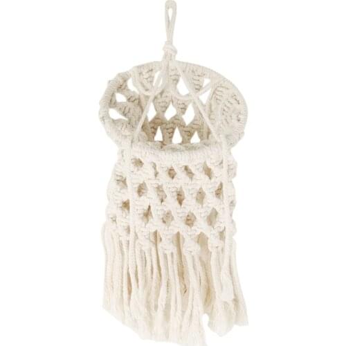 Boho Decor Macrame Tapestry Wall Hanging Hand-Woven Chandelier Lampshade House Coffee Restaurant Decor Wall Tapestry