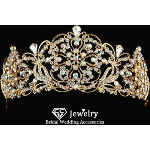 CC Crowns for Women Bridal Tiara Wedding Accessories Crown Engagement Hair Ornaments 100% Handmade Diadem Queen Hairwear YQ48